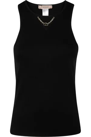 Twin-Set Tanktop met logoplakkaat