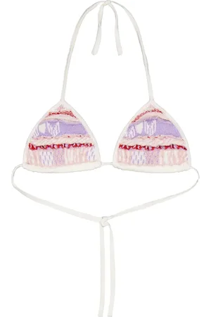 LANEUS Bikinitop met intarsia logo jacquard