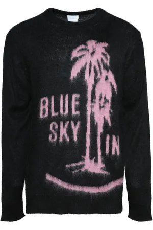BLUE SKY INN Trui met ronde hals en logo van gebreide