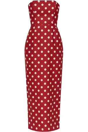 POSSE Strapless jurk met stippen