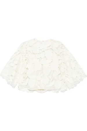 Elie saab Blouse met geborduurde tule