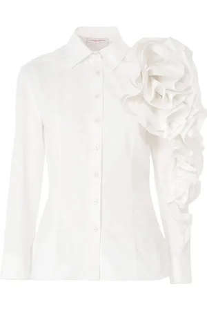 Carolina Herrera Blouse met bloemenapplicatie