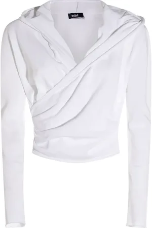 add Hoodie met gedrapeerdee voorkant
