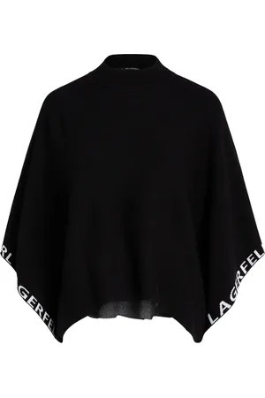 Karl Lagerfeld Poncho met intarsia logo
