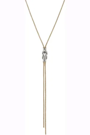 John Hardy 14kt geelgouden Love Knot Y halsketting met diamant