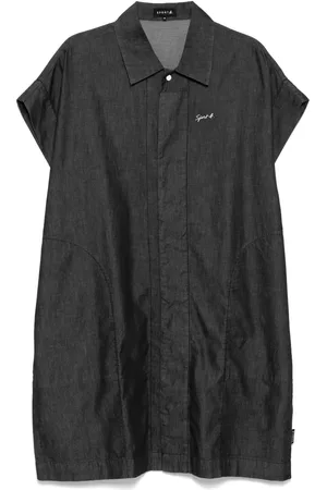 AGNÈS B. Vierkante denim blousejurk