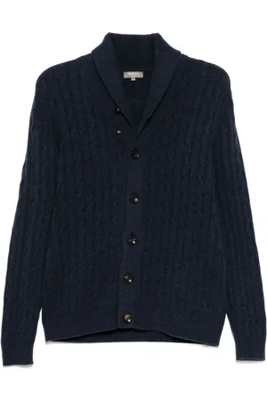 N.PEAL Garrick kabelgebreid vest met sjaal