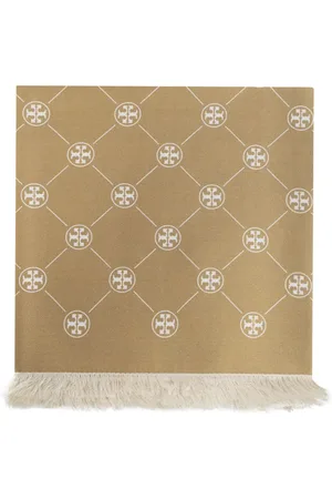 Tory Burch Sjaal met franje en logo