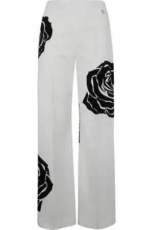 Blugirl Broek met roospatroon