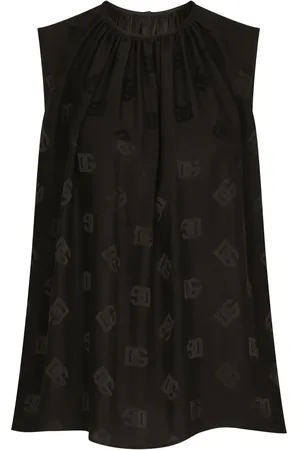 Dolce & Gabbana Mouwloze zijden blouse met DG