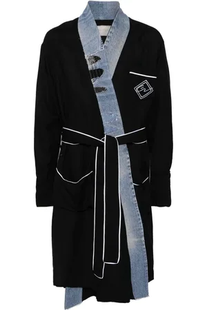 GREG LAUREN Jas met ceintuur en vlakken