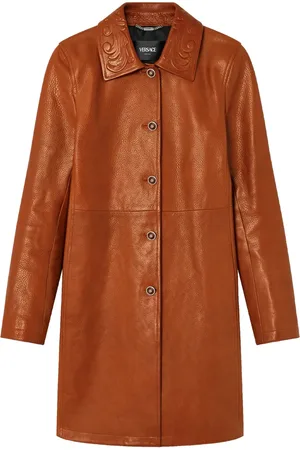VERSACE Barocco leren jas met A