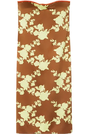 VERSACE Wild Roses strapless midi