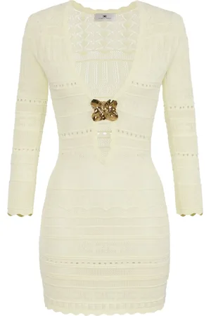 Elisabetta Franchi Opengebreide jurk met broche