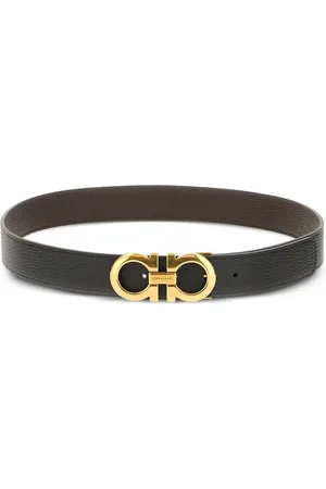 Salvatore Ferragamo Leren riem met logogesp