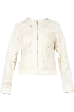Elie saab Denim jack met broderie anglaise