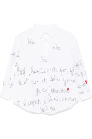 Simonetta Shirt met geborduurde tekst