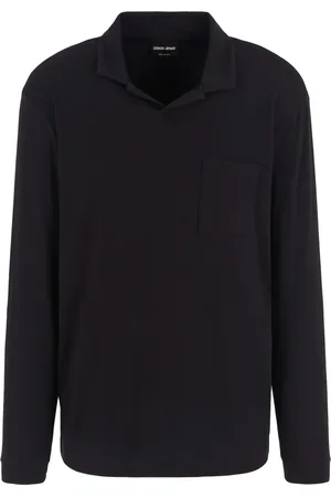 Giorgio Armani Poloshirt van katoenblend met lange mouwen