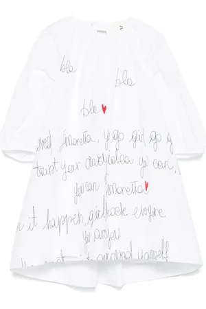 Simonetta Jurk met geborduurde tekst