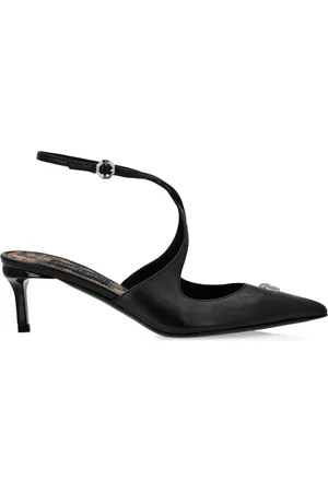 Philipp Plein 55 mm Skull leren pumps met stras