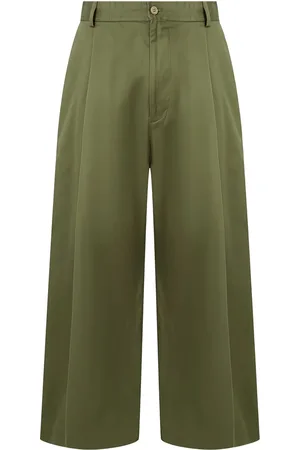 MAN ON THE BOON. Broek met wijde pijpen en geplooid detail