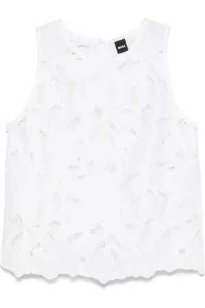 HUGO BOSS Shirt met geborduurde bloemen