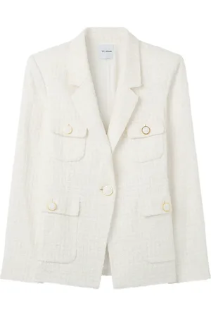 ST. JOHN Tweed jack met enkele rij knopen