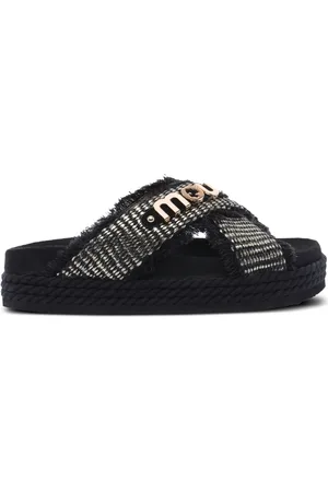 Mou Sandalen met plateauzool en franje