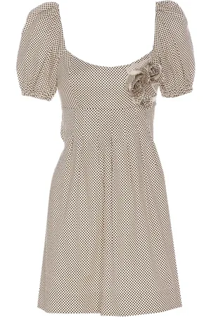 Elisabetta Franchi Jurk met pofmouwen en stippen