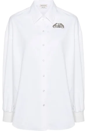 Alexander McQueen Blouse verfraaid met kristallen