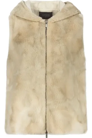 LORENA ANTONIAZZI Gilet van imitatiebont met capuchon