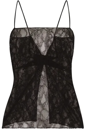Dolce & Gabbana Top met open rug en kant
