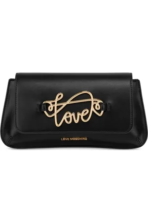 Moschino Clutch met logoplakkaat