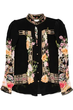 Camilla Adorned In Alexandria gesmockte blouse met gedrapeerde mouwen