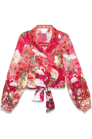 Camilla Cropped wikkelblouse