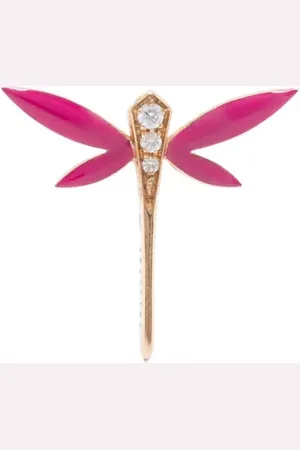 ANAPSARA 18kt geelgouden Dragonfly stud oorbel met diamant