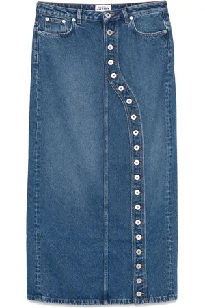 Jean Paul Gaultier Asymmetrische denim midi