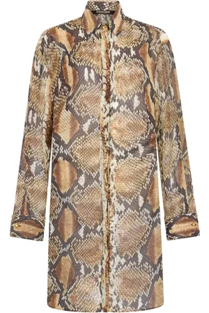 Roberto Cavalli Katoenen jurk met slangenprint