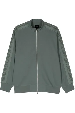 Armani Exchange Sweater met logo jacquard en rits