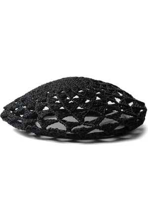 Prada Baret van geweven raffia