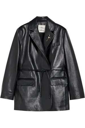 MARELLA Leren jack met gestrikte taille