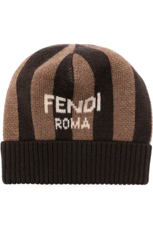 Fendi Gestreepte muts van scheerwol