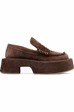 J.W.Anderson 50 mm suède loafers met plateauzool