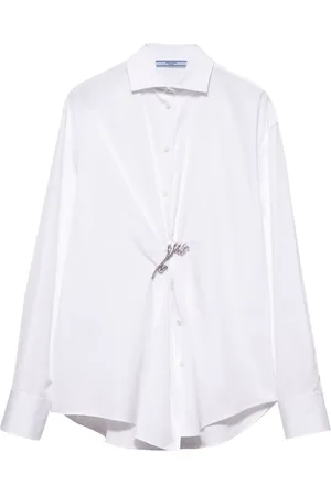 Prada Blouse met broche detail