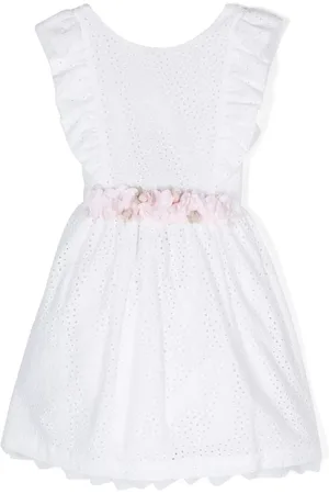 Amaya Broderie anglaise jurk met broche