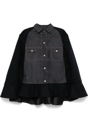 SACAI Cape met denim vlak