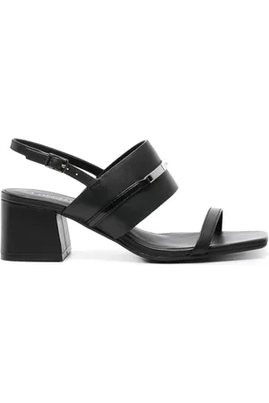 Calvin Klein 55 mm leren sandalen met logoplakkaat
