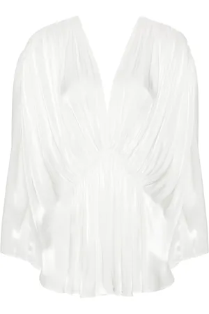 GENNY Gedrapeerde lamé blouse