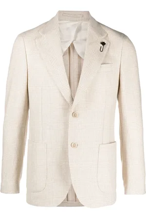 LARDINI Geruite wollen blazer