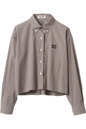 Miu Miu Katoenen blouse met gingham ruit